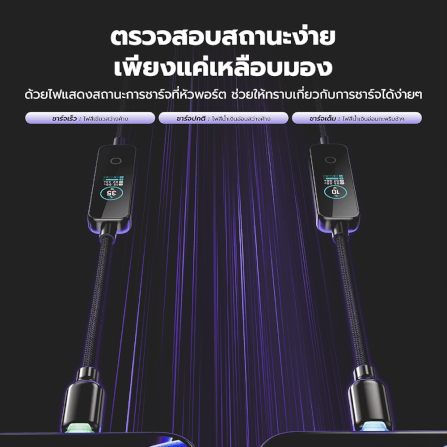 สายชาร์จเร็ว ZTEC รุ่น ZC561 USB-C TO USB-C 1.2 เมตร สีดำ 5A 240W หน้าจอ TFT_4